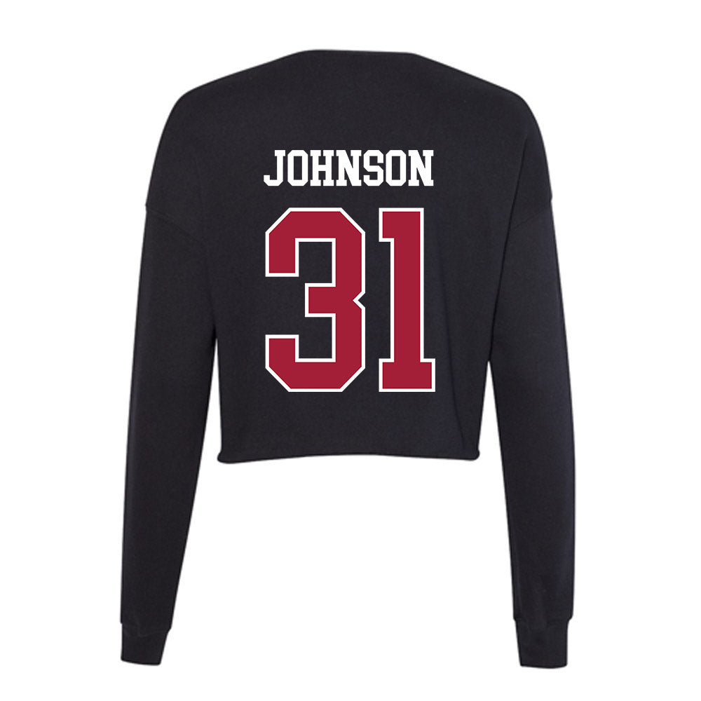 Oklahoma - NCAA Baseball : Cameron Johnson - Women's Cropped Crew Fleece-1