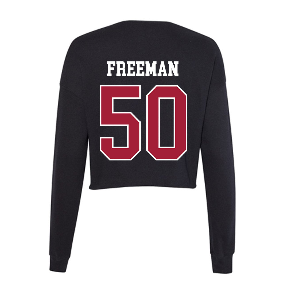 Oklahoma - NCAA Football : Seth Freeman - Women's Cropped Crew Fleece-1