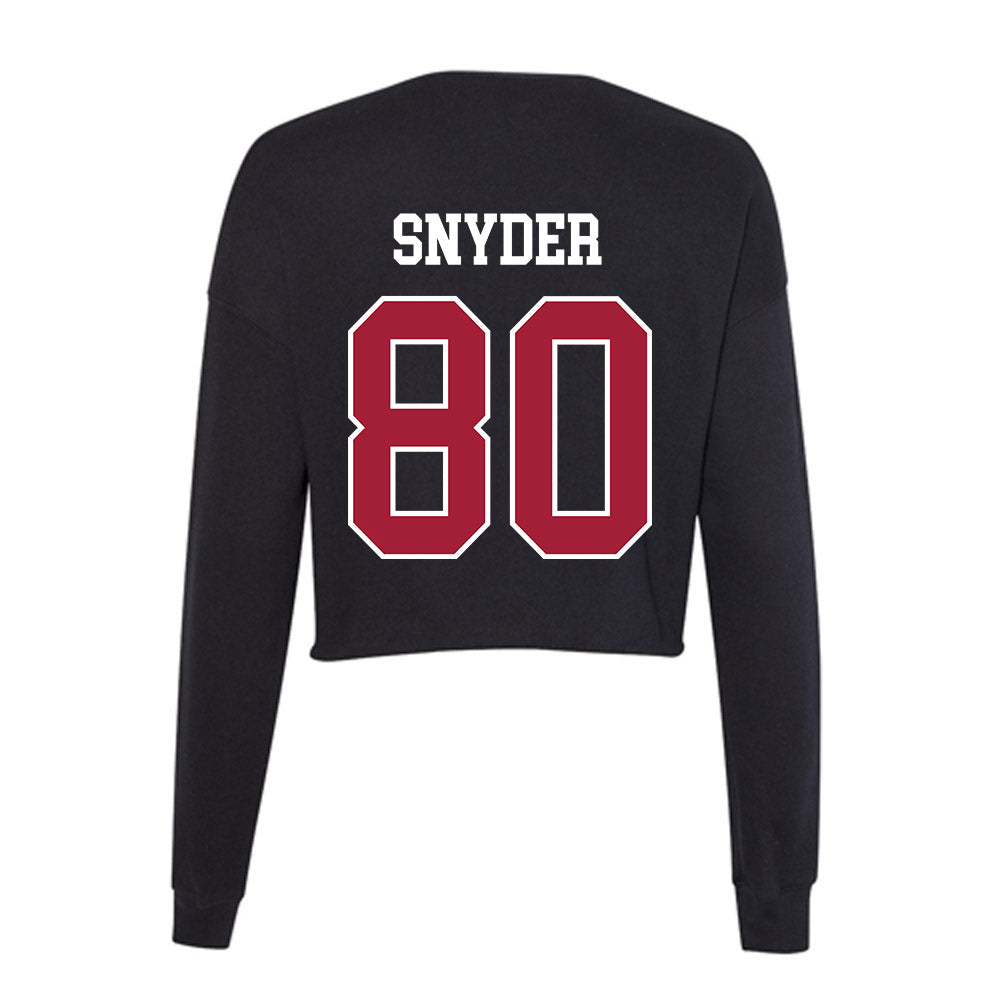Oklahoma - NCAA Football : Jakeb Snyder - Women's Cropped Crew Fleece-1