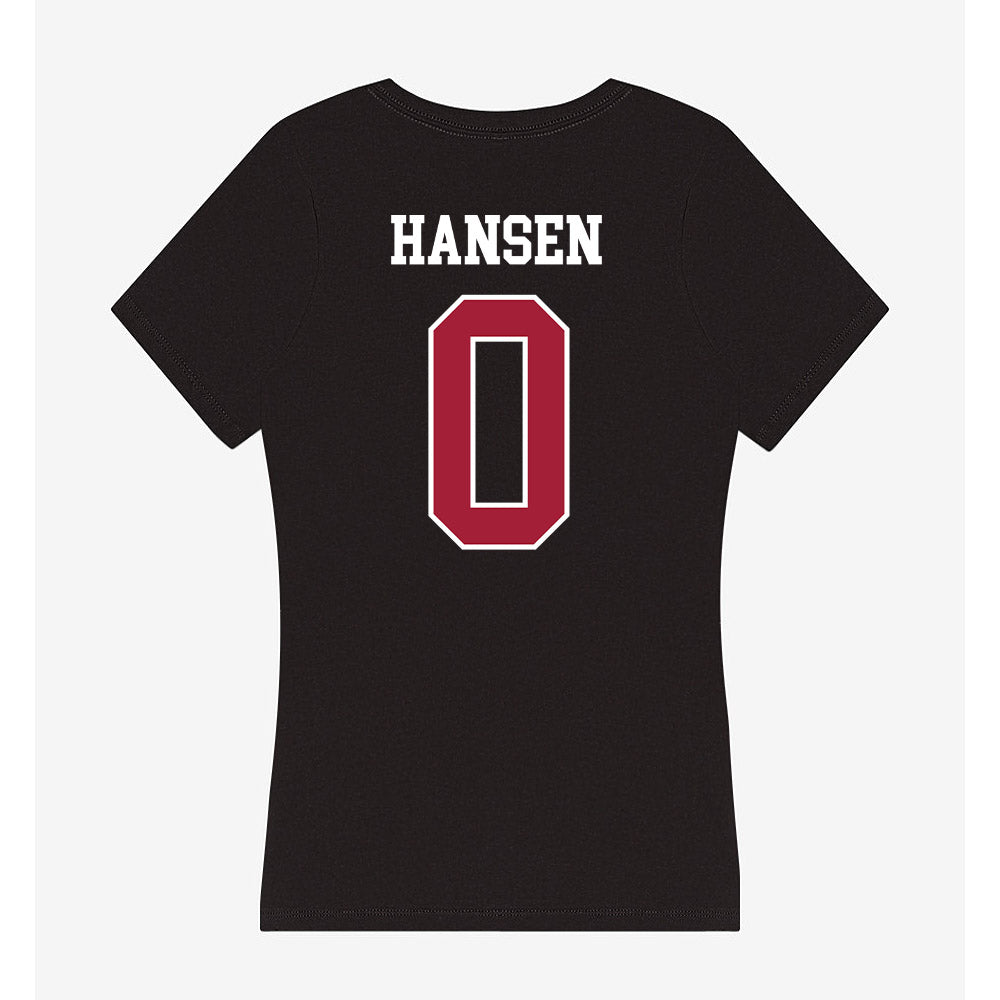 Oklahoma - NCAA Men's Basketball : Jake Hansen - Women's V-Neck T-Shirt-1
