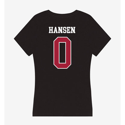 Oklahoma - NCAA Men's Basketball : Jake Hansen - Women's V-Neck T-Shirt-1