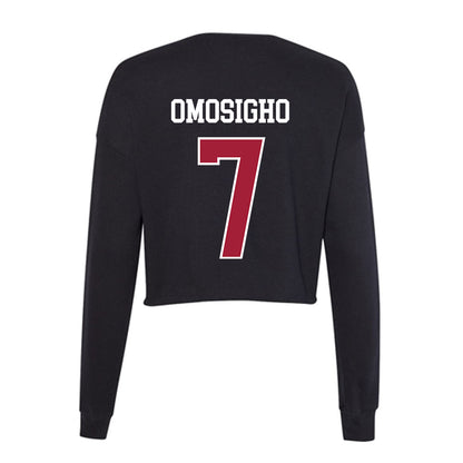 Oklahoma - NCAA Football : Sammy Omosigho - Women's Cropped Crew Fleece-1