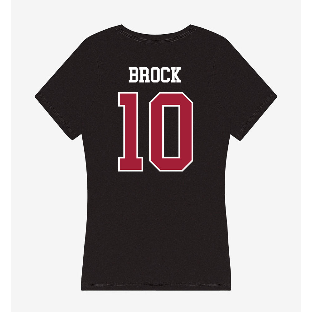 Oklahoma - NCAA Baseball : Brendan Brock - Women's V-Neck T-Shirt-1