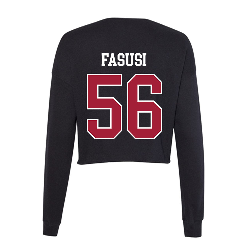 Oklahoma - NCAA Football : Michael Fasusi - Women's Cropped Crew Fleece-1