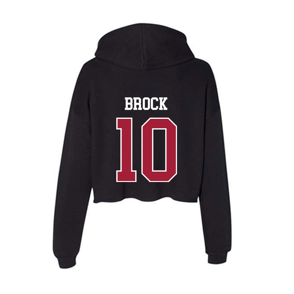 Oklahoma - NCAA Baseball : Brendan Brock - Women's Crop Fleece Hoodie-1