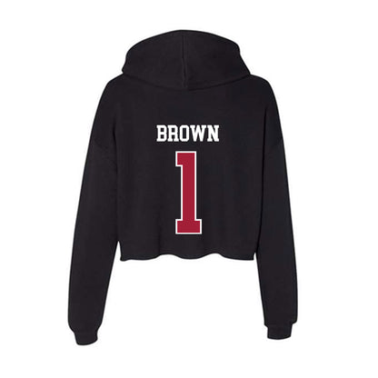 Oklahoma - NCAA Men's Basketball : Xzayvier Brown - Women's Crop Fleece Hoodie-1