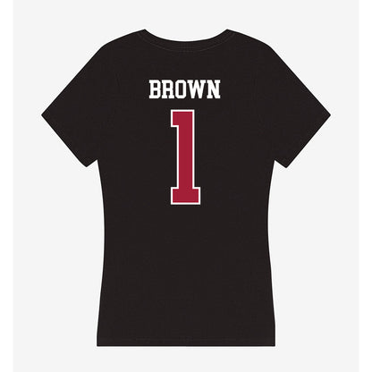 Oklahoma - NCAA Men's Basketball : Xzayvier Brown - Women's V-Neck T-Shirt-1