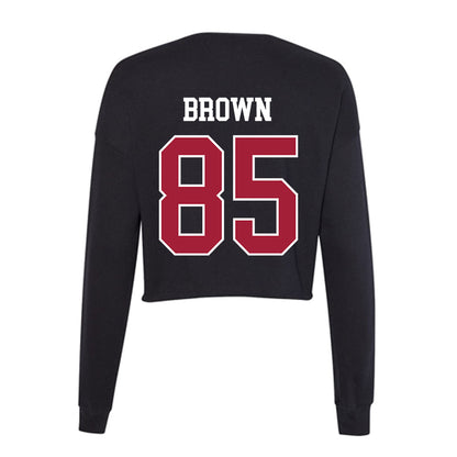 Oklahoma - NCAA Football : Trey Brown - Women's Cropped Crew Fleece-1