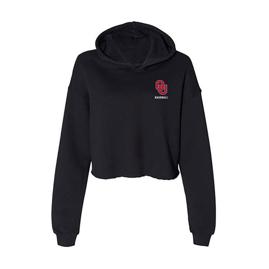 Oklahoma - NCAA Baseball : Myles Davis - Women's Crop Fleece Hoodie-0