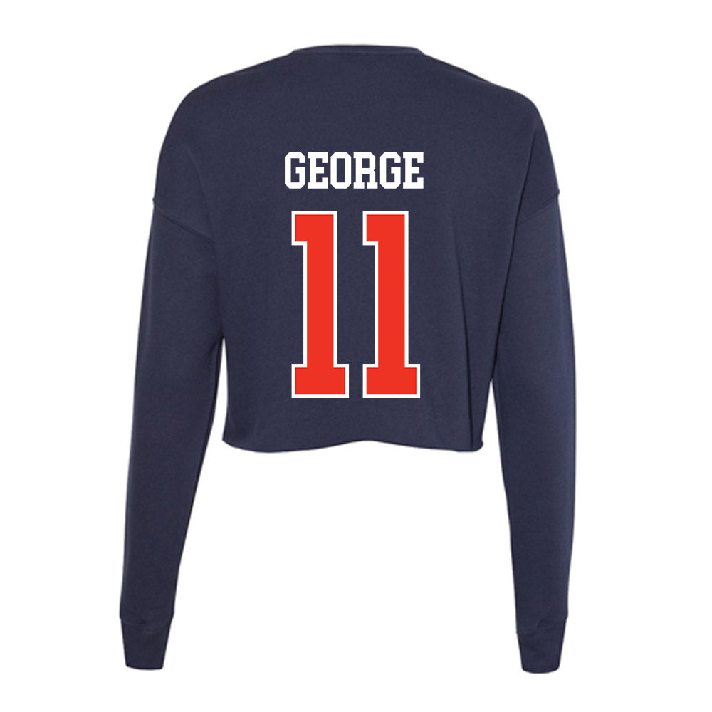 Syracuse - NCAA Men's Basketball : Naithan George - Women's Cropped Crew Fleece-1