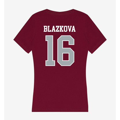 WSU - NCAA Women's Volleyball : Lucie Blazkova - Women's V-Neck T-Shirt-1