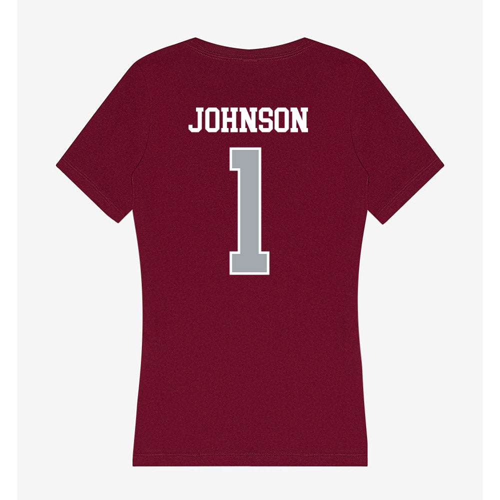 WSU - NCAA Football : Angel Johnson - Women's V-Neck T-Shirt-1