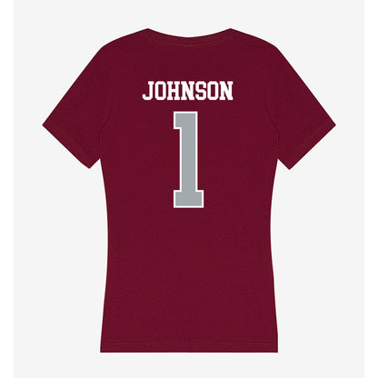 WSU - NCAA Football : Angel Johnson - Women's V-Neck T-Shirt-1