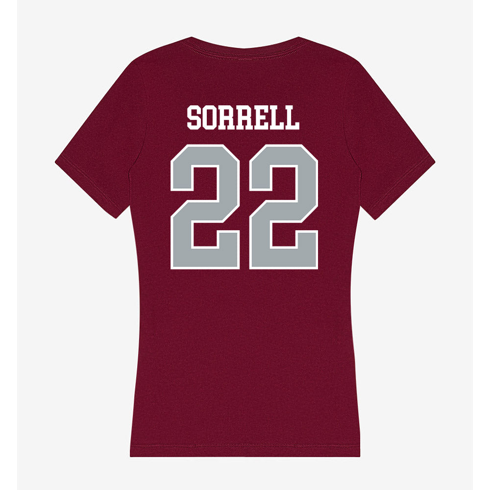 WSU - NCAA Football : Trillion Sorrell - Women's V-Neck T-Shirt-1