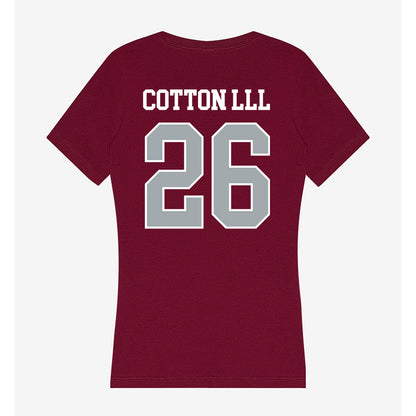 WSU - NCAA Football : Tyrone Cotton lll - Women's V-Neck T-Shirt-1