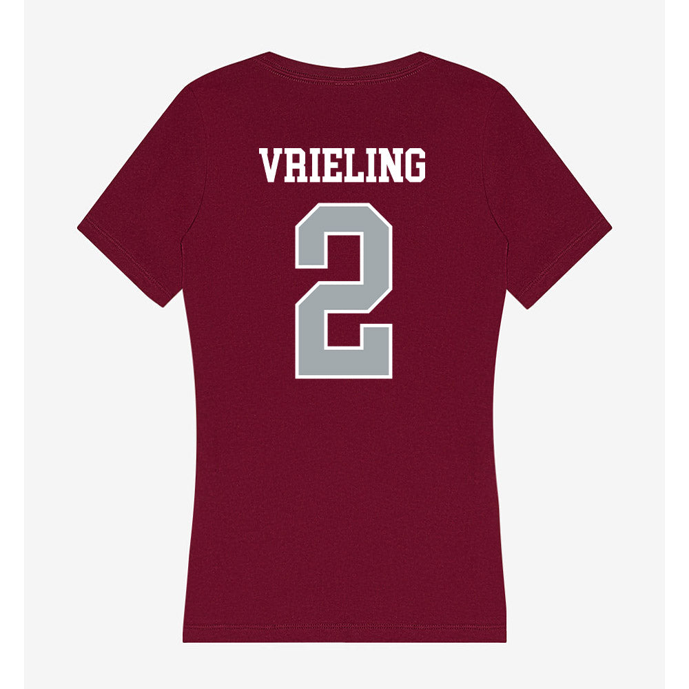 WSU - NCAA Women's Volleyball : Taryn Vrieling - Women's V-Neck T-Shirt-1