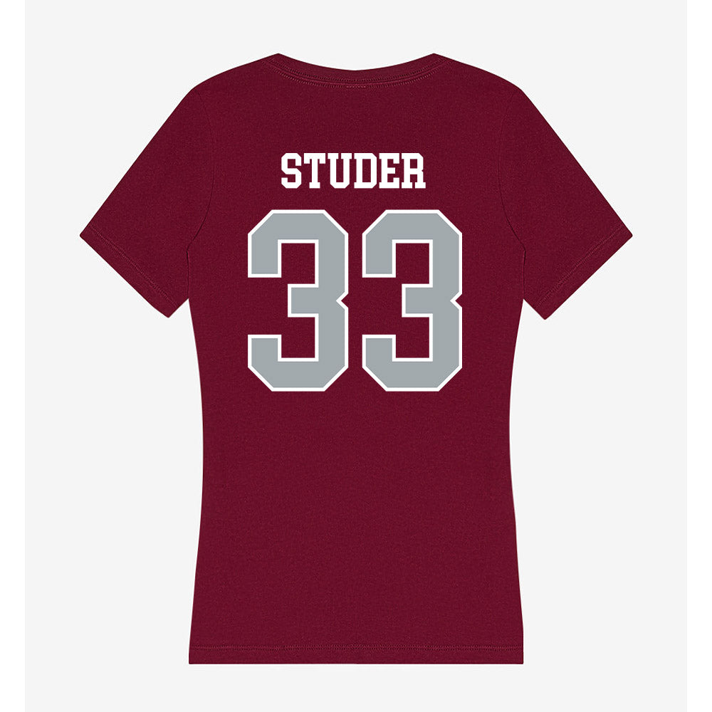 WSU - NCAA Women's Soccer : Jenna Studer - Women's V-Neck T-Shirt-1