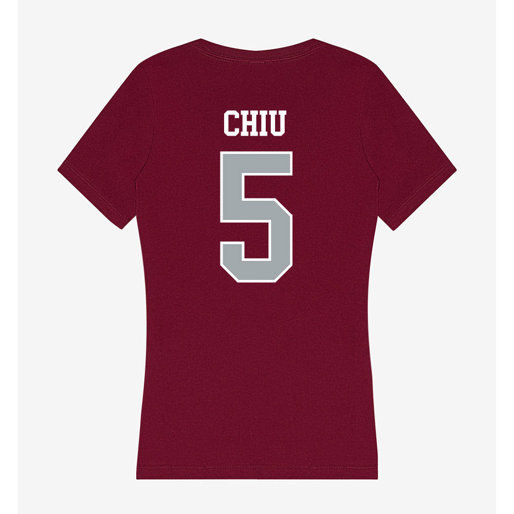 WSU - NCAA Women's Basketball : Jean Chiu - Women's V-Neck T-Shirt-1
