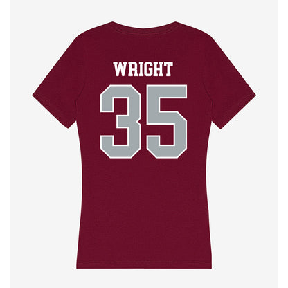 WSU - NCAA Football : Erimus Wright - Women's V-Neck T-Shirt-1