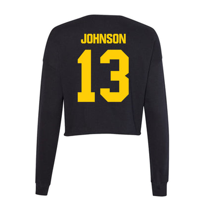Iowa - NCAA Women's Basketball : Kennise Johnson - Women's Cropped Crew Fleece-1