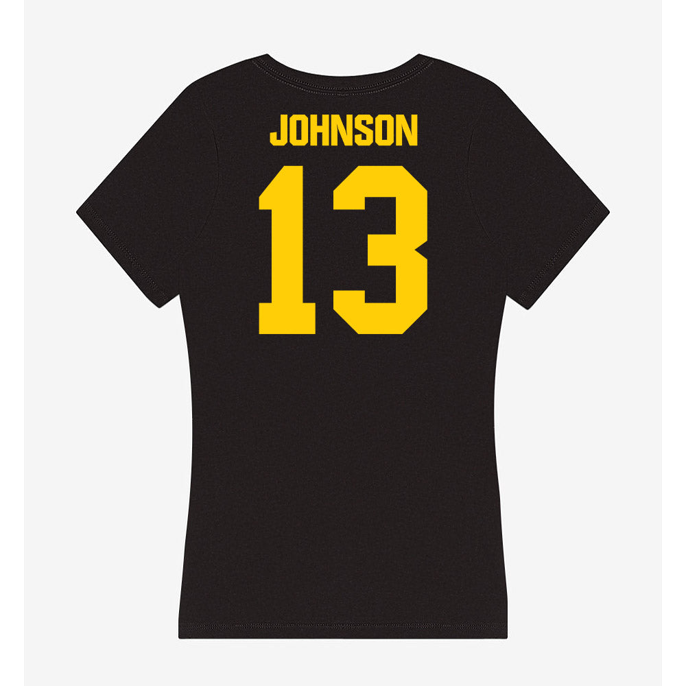 Iowa - NCAA Women's Basketball : Kennise Johnson - Women's V-Neck T-Shirt-1