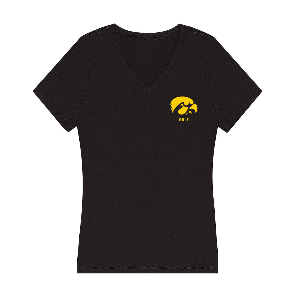 Iowa - NCAA Men's Golf : Jack McCarty - Women's V-Neck T-Shirt-0