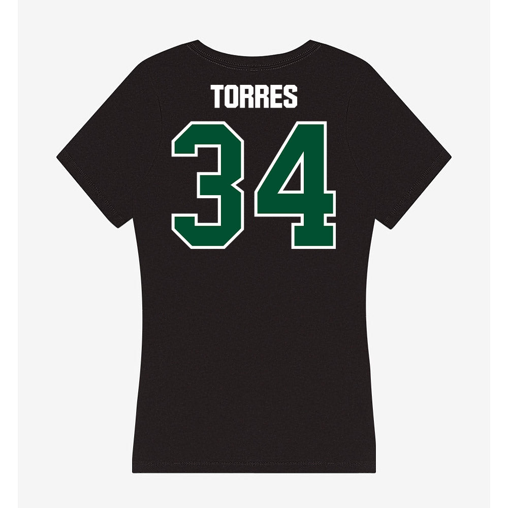 Miami - NCAA Baseball : Michael Torres - Women's V-Neck T-Shirt-1