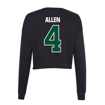 Miami - NCAA Men's Basketball : Marcus Allen - Women's Cropped Crew Fleece-1