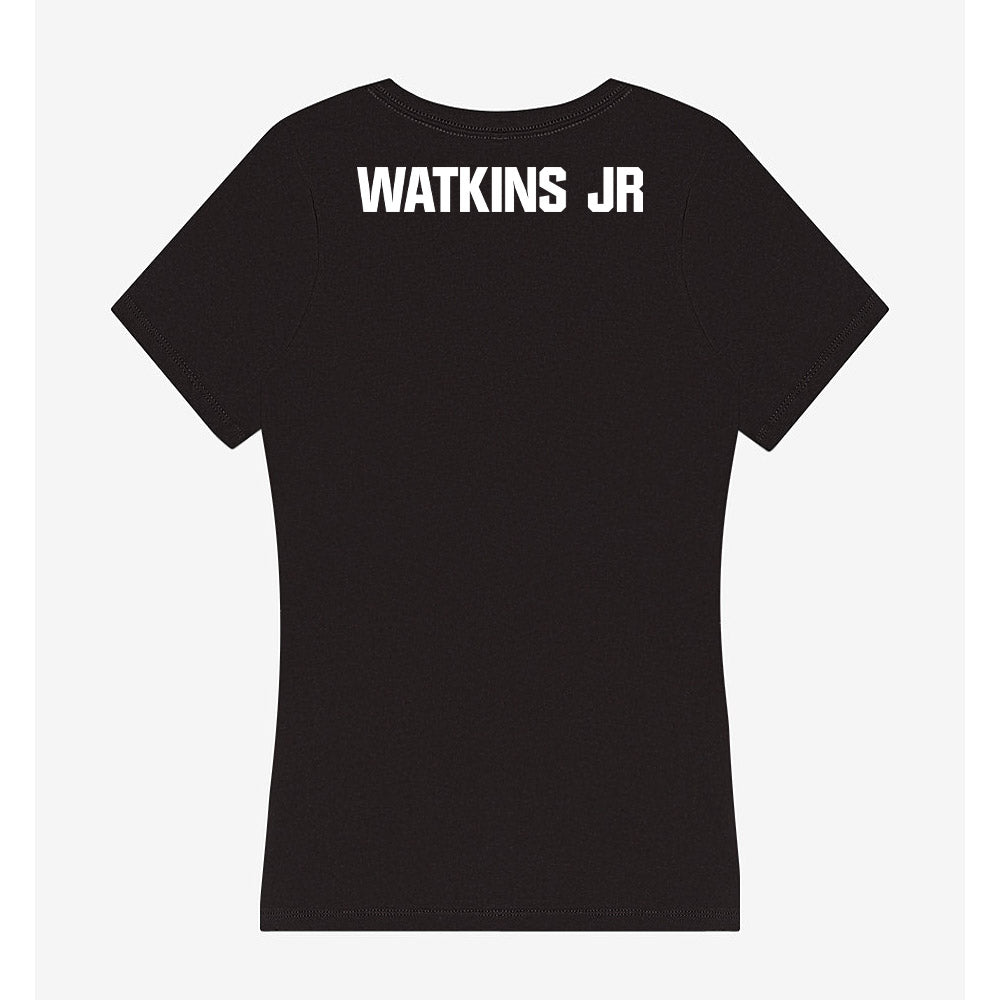 Miami - NCAA Men's Track & Field : Sean Watkins Jr - Women's V-Neck T-Shirt-1