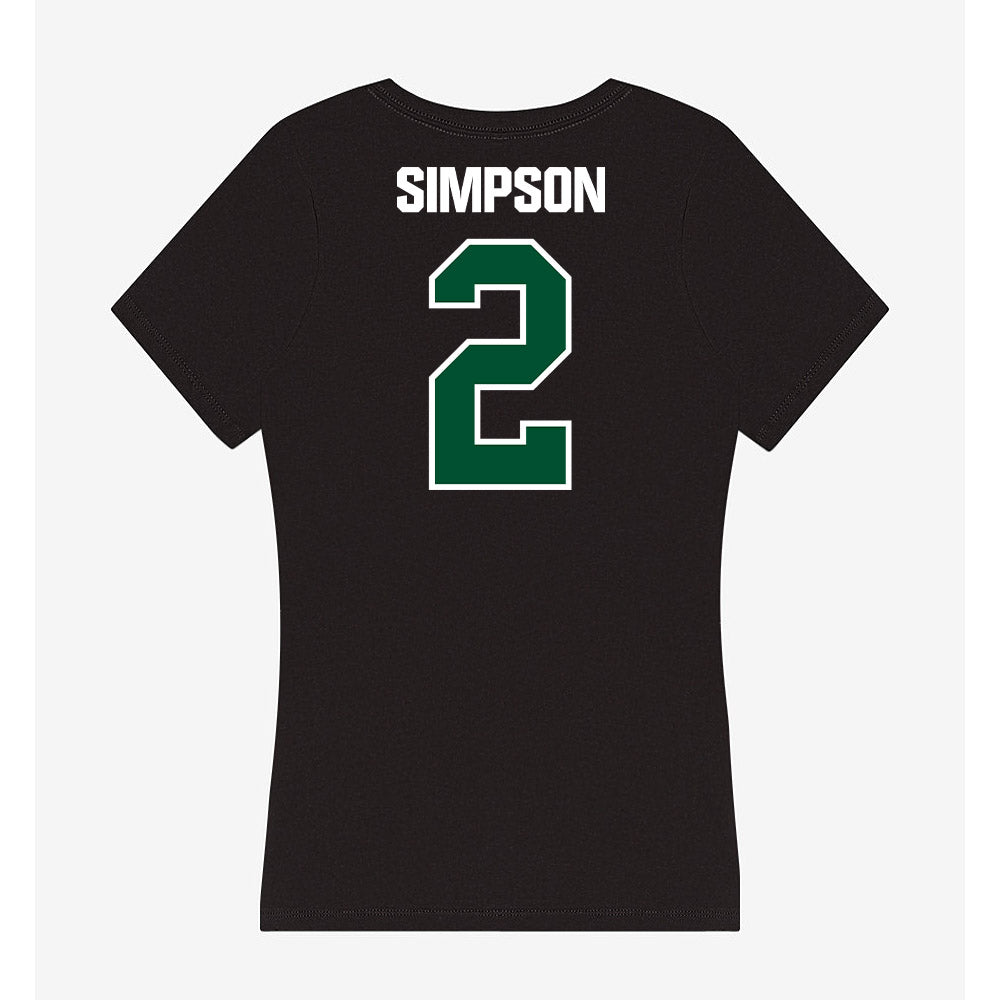 Miami - NCAA Women's Soccer : Emilie Simpson - Women's V-Neck T-Shirt-1