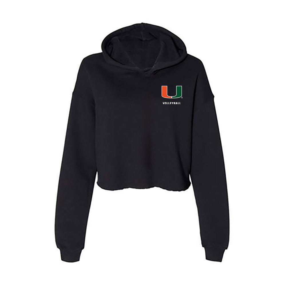 Miami - NCAA Women's Volleyball : Marla Valentin - Women's Crop Fleece Hoodie-0