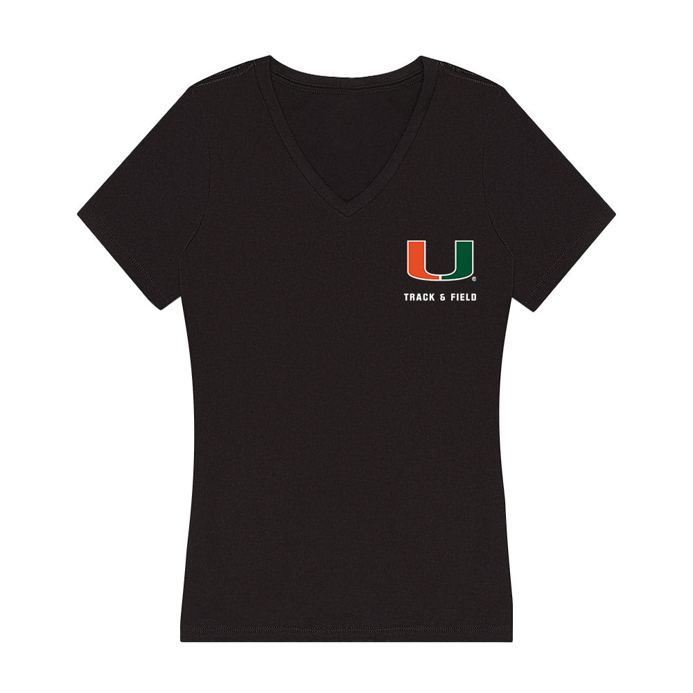 Miami - NCAA Women's Track & Field : Jocelyn Pringle - Women's V-Neck T-Shirt-0