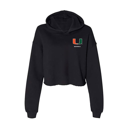 Miami - NCAA Baseball : Lazaro Collera - Women's Crop Fleece Hoodie-0
