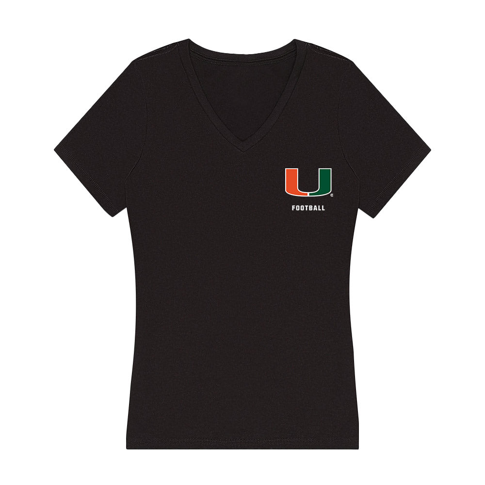 Miami - NCAA Football : Cooper Barkate - Women's V-Neck T-Shirt-0
