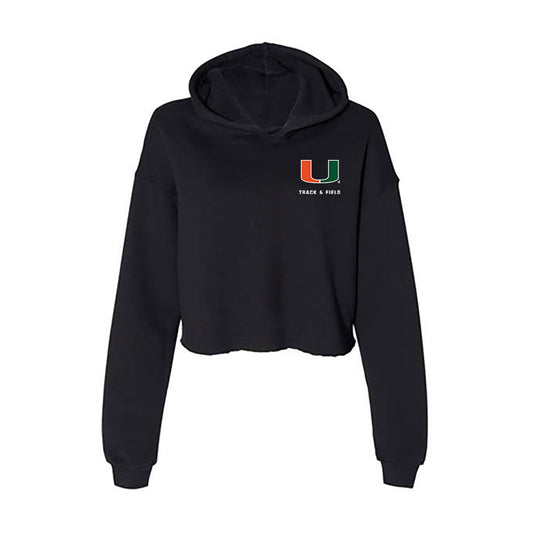 Miami - NCAA Men's Track & Field : Cason Mitchell - Women's Crop Fleece Hoodie-0