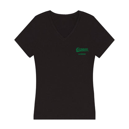 Oregon - NCAA Women's Lacrosse : Caitlin Beckman - Women's V-Neck T-Shirt-0