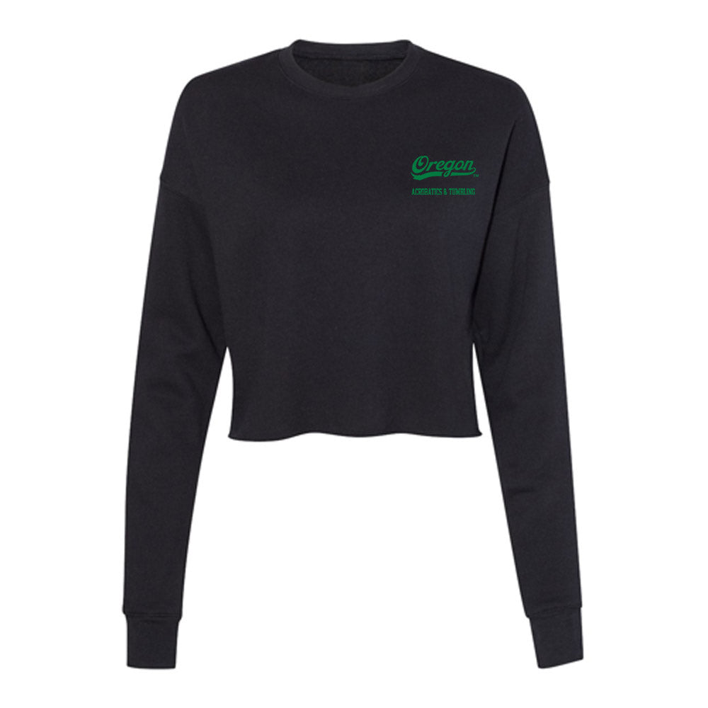 Oregon - NCAA Acrobatics & Tumbling : Morgan Willingham - Women's Cropped Crew Fleece-0