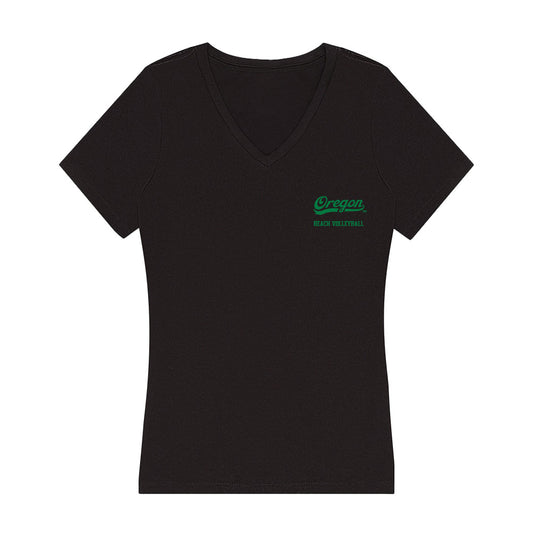 Oregon - NCAA Beach Volleyball : Addison Campbell - Women's V-Neck T-Shirt-0