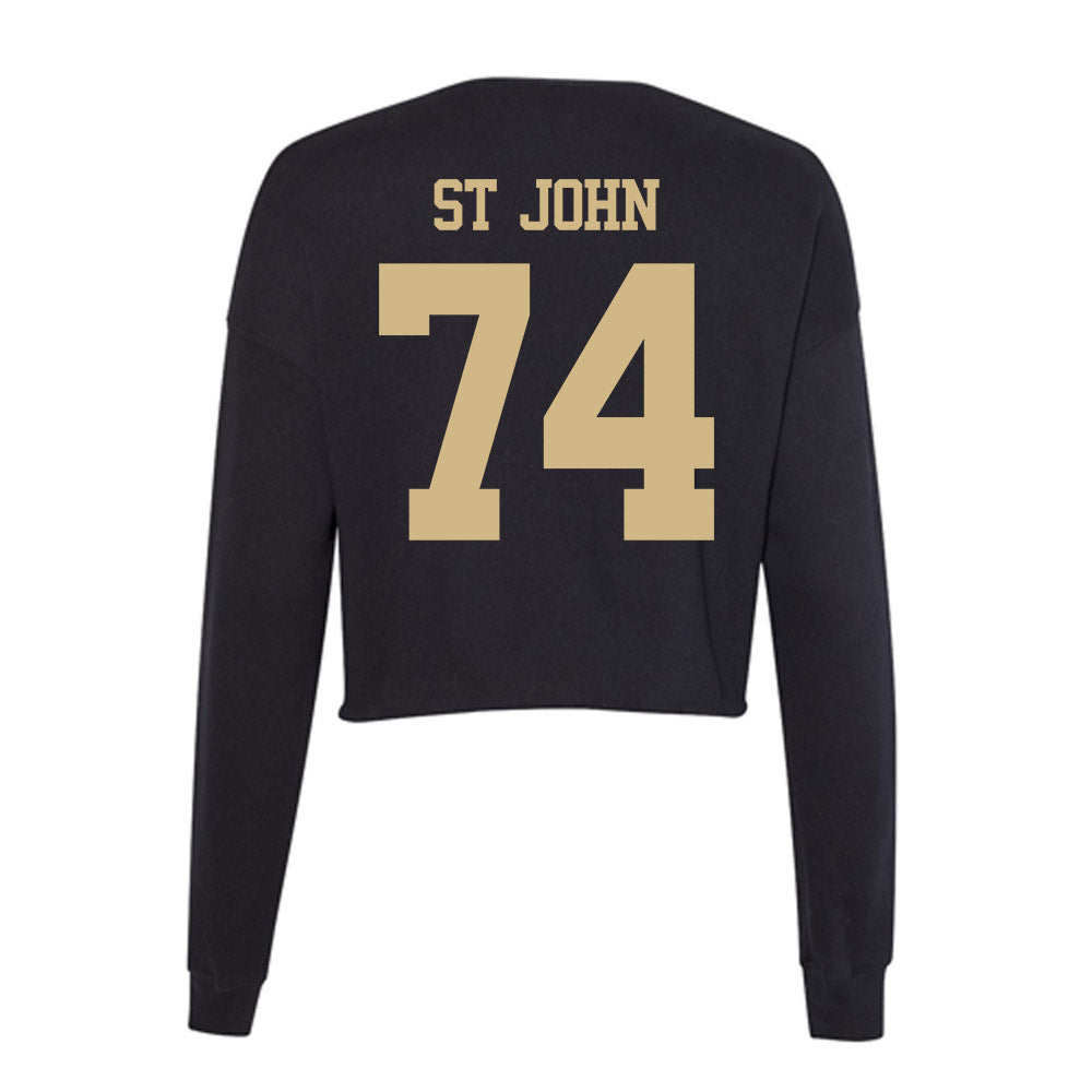 Purdue - NCAA Football : Jalen St John - Women's Cropped Crew Fleece-1