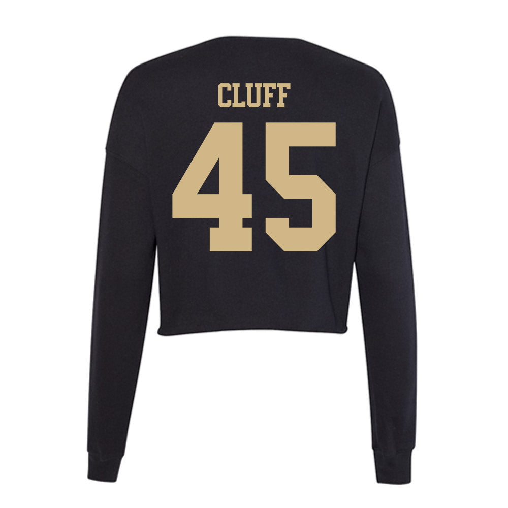 Purdue - NCAA Men's Basketball : Oscar Cluff - Women's Cropped Crew Fleece-1