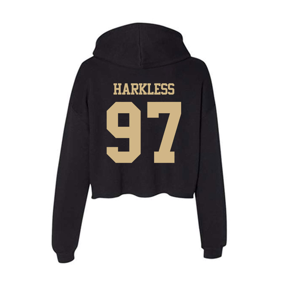 Purdue - NCAA Football : Jamarrion Harkless - Women's Crop Fleece Hoodie-1