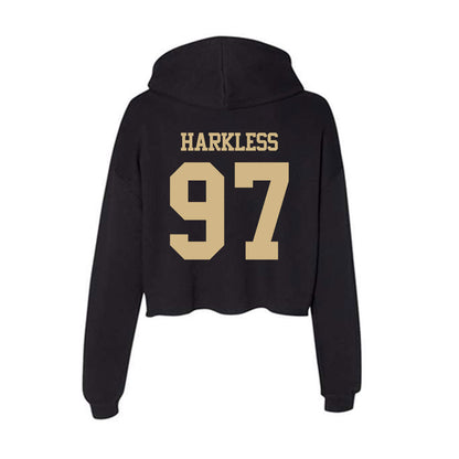 Purdue - NCAA Football : Jamarrion Harkless - Women's Crop Fleece Hoodie-1