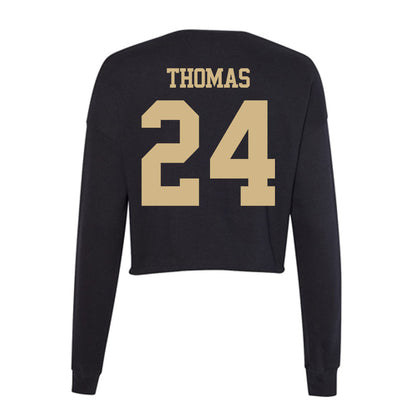 Purdue - NCAA Football : Malachi Thomas - Women's Cropped Crew Fleece-1