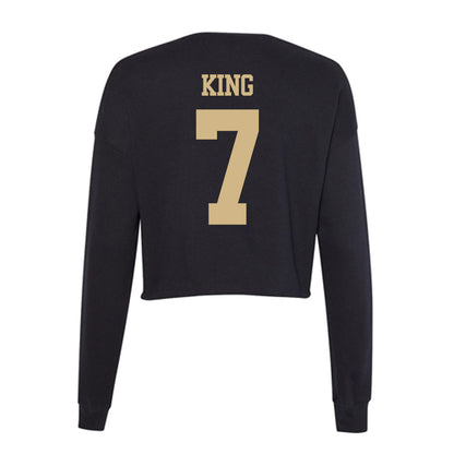 Purdue - NCAA Men's Basketball : Samuel King - Women's Cropped Crew Fleece-1