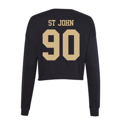 Purdue - NCAA Football : Elijah St John - Women's Cropped Crew Fleece-1