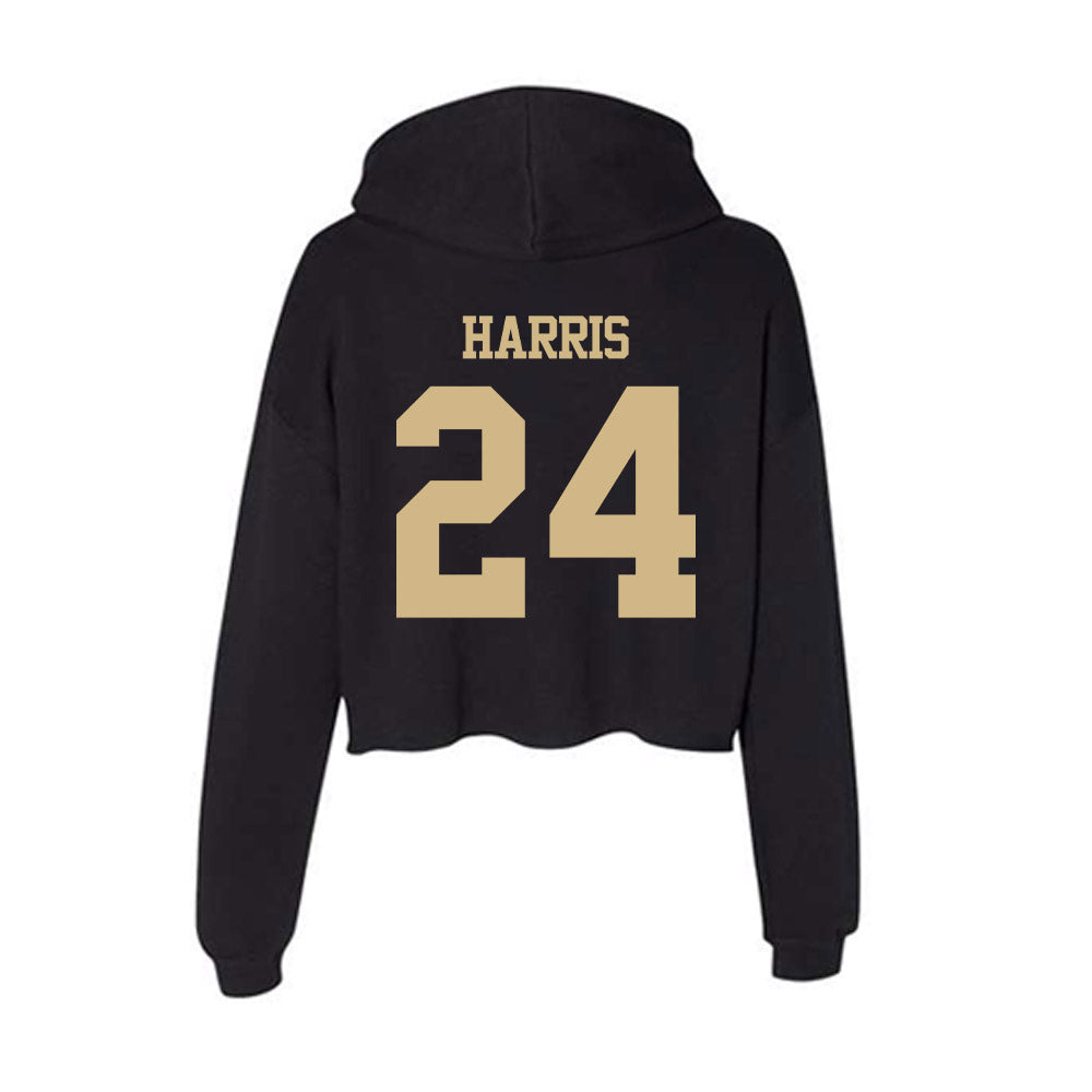 Purdue - NCAA Men's Basketball : Gicarri Harris - Women's Crop Fleece Hoodie-1