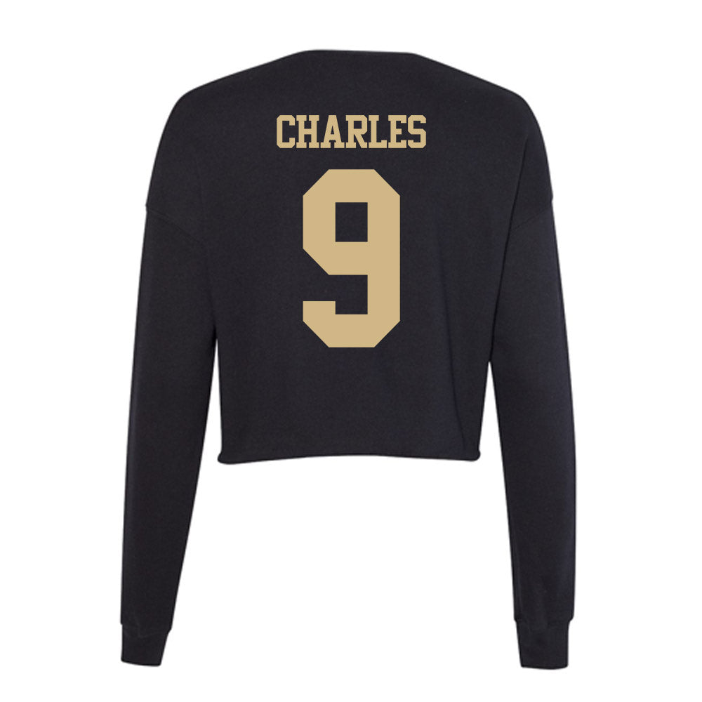 Purdue - NCAA Women's Volleyball : Dior Charles - Women's Cropped Crew Fleece-1