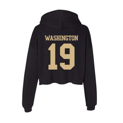 Purdue - NCAA Football : David Washington - Women's Crop Fleece Hoodie-1