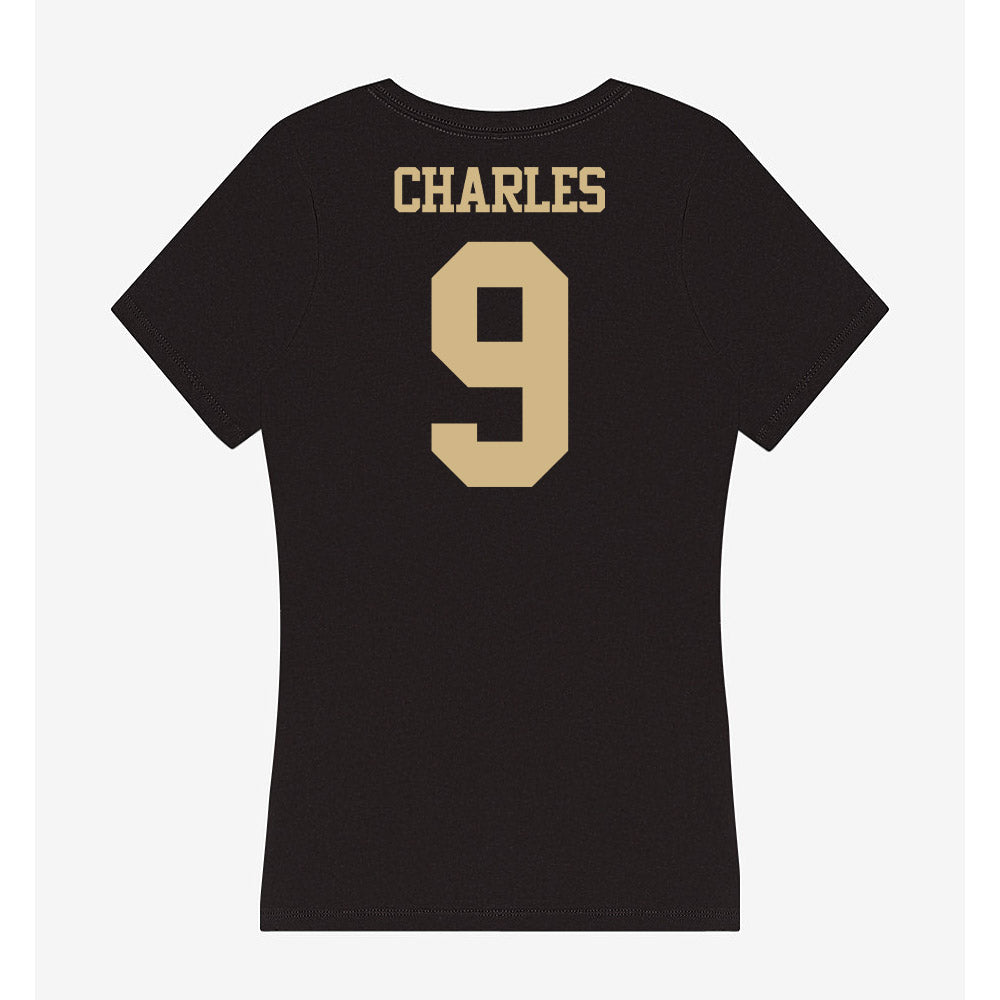 Purdue - NCAA Women's Volleyball : Dior Charles - Women's V-Neck T-Shirt-1