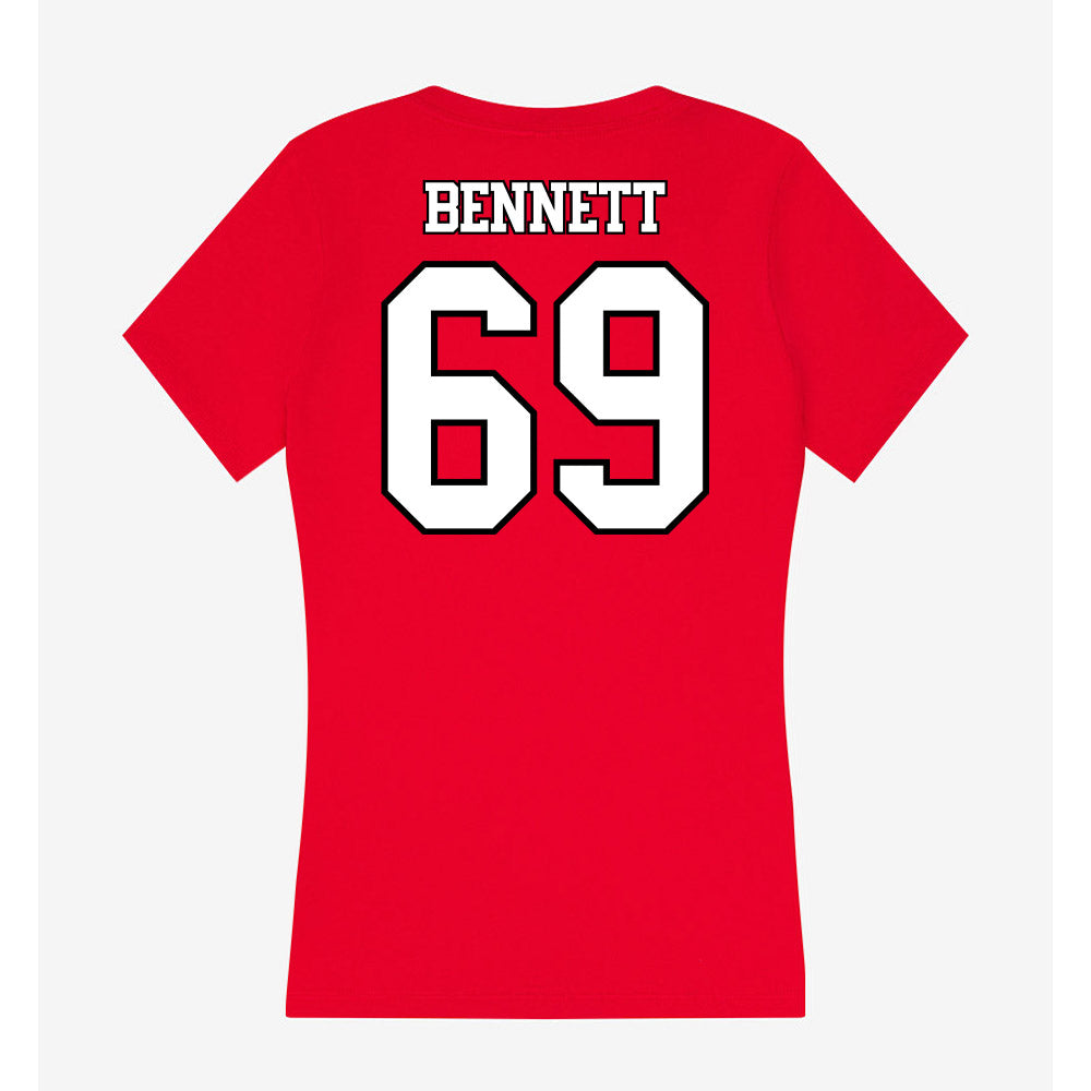 Maryland - NCAA Football : Logan Bennett - Women's V-Neck T-Shirt-1